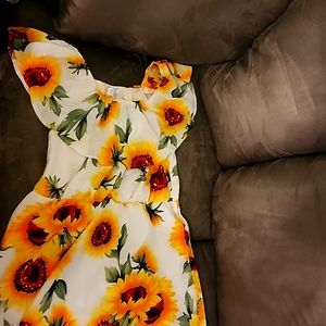 Mom, baby, little girl sunflower dresses